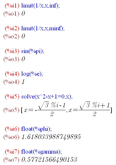 Maximaの数学定数